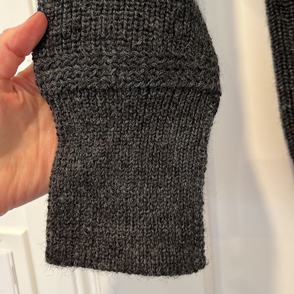 Fisherman Uwe 100% Wool Unisex Pullover 1/4 Zip Troyer Sweater Gray - Picture 6 of 7